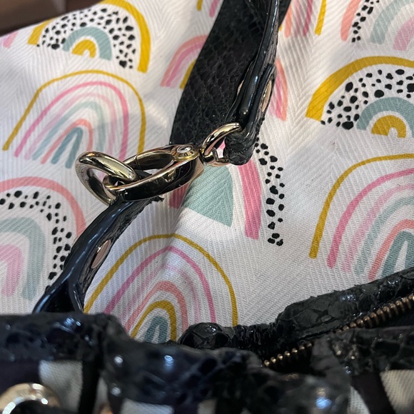 Henri Bendel Vintage Bag - Signature Brown Stripe - gold hardware- black leather - Picture 3 of 4